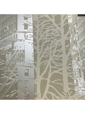 AYZUN Yeşil Gri Desenli Duvar Kağıdı 112007