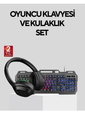 Zero Land Sptrns Gaming Set Işıklı Klavye Mouse + Bluetooth 5.2 Kulaklık  Paketi