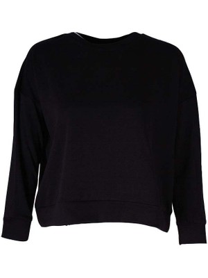 Trender 26YDT1000031 Siyah Kadın Sweatshirt Modal Basic O Yaka