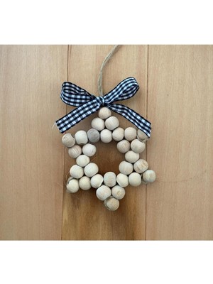 SSCglow Dekoratif 6'köşeli Ahşap Boncuklu Yıldız, Kapı Duvar Mutfak Bebek Odası Bohem Süs