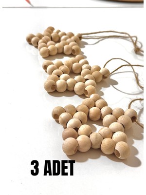 SSCglow Dekoratif Ahsap 9cm -3 Lü Set Yildiz Mutfak Salon Balkon Çocuk Bebek Odasi Duvar Süsü Kapi Süsü