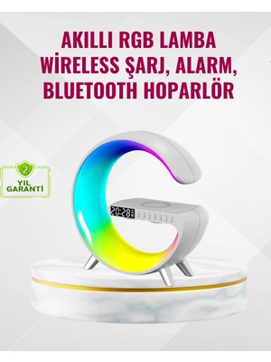 Karahanbey Akıllı Uyku Lambası Gündoğumu Alarmı Kablosuz Şarj ve Müzik Çalar