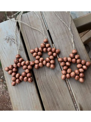 SSCglow 3 'lü Set Dekoratif Renkli Ahşap Boncuk Yıldız, Kapı Süsü, Renkli Yıldız, Cocuk Odası,mutfak