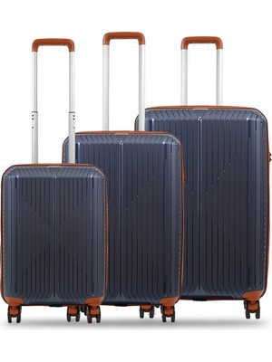 GROUND Sirius 3'lü Valiz Seti Denim-Taba - 10728