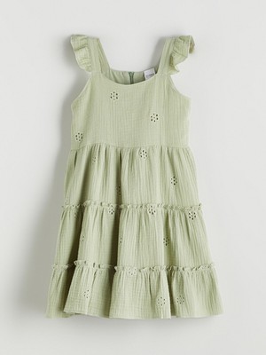 Lc Waikiki Yeni Sezon Çiçek Nakışlı Kız Çocuk Elbise