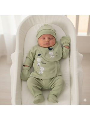 Baby Bakkal Ay ve Ayıcık Nakışlı 5 Parça Hastane Çıkışı