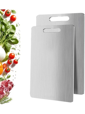 Popüler Sepet 2 Boy Paslanmaz Çelik Leke Tutmaz,kırılmaz,antibakteriyel,elde ve Bulaşık Makinesinde Yıkanabilen Meyve,sebze,et,tavuk Kesim Panosu