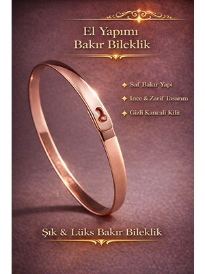 Lades Kadın Erkek Bakır Bileklik – Uğur ve Dilek Sembolü Şık Tasarım Bilezik
