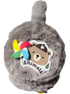 Aware Time Çocuk Peluş Figürlü Kışlık Kısa Kulaklık
