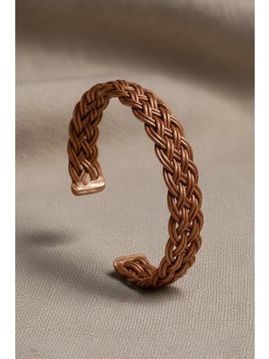 Kadın Bakır Bileklik Örgü Model Otantik Vintage %100 Has Bakır Bileklik