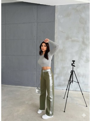 Gabardin Palazzo Pantolon - Haki