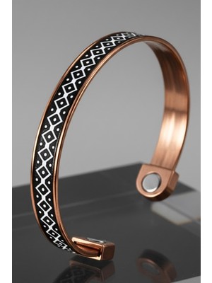Manyetik Saf Bakır Bileklik Ayarlanabilir Mıknatıslı Model Erkek Kadın Bakır Bileziği Desenli