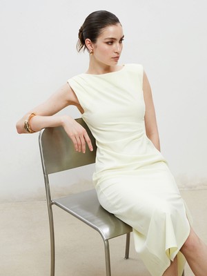 Lc Waikiki Yeni Sezon Bisiklet Yaka Büzgülü Elbise