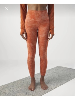 Nike Dri-Fit Zenvy High-Waisted 7/8 Tie-Dye Training Yüksek Belli Turuncu Kadın Tayt FN4167-825