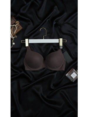 Noiverse Andes Mikro Sütyen - Double Push Up, Ekstra Dolgulu - Basic - Bronz Kahve