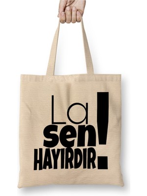 Toyaso La Sen Hayırdır Karadeniz Beyaz Bez Çanta Uzun Saplı Alışveriş Çantası Plaj Çantası