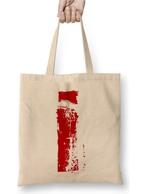 Toyaso I Harfi Beyaz Bez Çanta Uzun Saplı Alışveriş Çantası Plaj Çantası