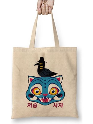 Toyaso K-Pop Demon Hunters Iblis Avcıları Derpy Tiger And Sussie Bez Çanta Uzun Saplı Alışveriş Çantası