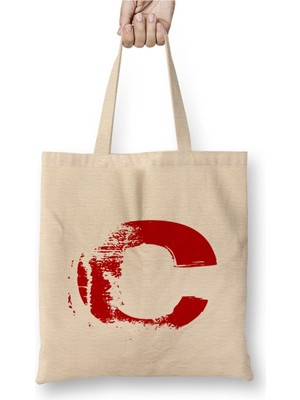 Toyaso C Harfi Beyaz Bez Çanta Uzun Saplı Alışveriş Çantası Plaj Çantası