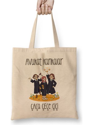 Toyaso Avukat Avukata Hukuk Beyaz Bez Çanta Uzun Saplı Alışveriş Çantası Plaj Çantası