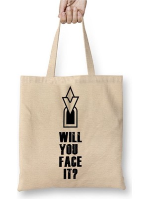 Toyaso Quest Skyrim Beyaz Bez Çanta Uzun Saplı Alışveriş Çantası Plaj Çantası