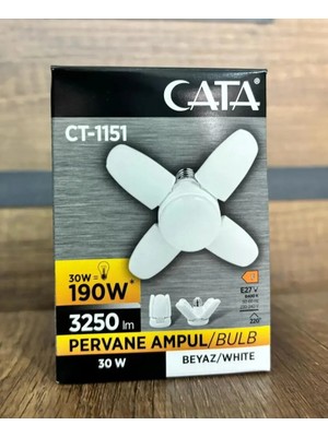 Cata CT-1151 30 Watt 4 Kollu Pervane LED Ampul Beyaz