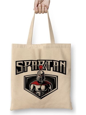 Toyaso Spartan Beyaz Bez Çanta Uzun Saplı Alışveriş Çantası Plaj Çantası