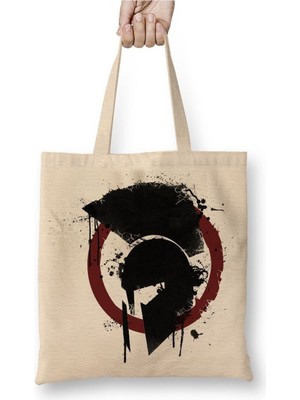 Toyaso Spartan Beyaz Bez Çanta Uzun Saplı Alışveriş Çantası Plaj Çantası