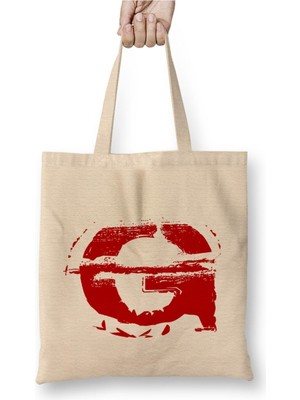 Toyaso G Harfi Beyaz Bez Çanta Uzun Saplı Alışveriş Çantası Plaj Çantası