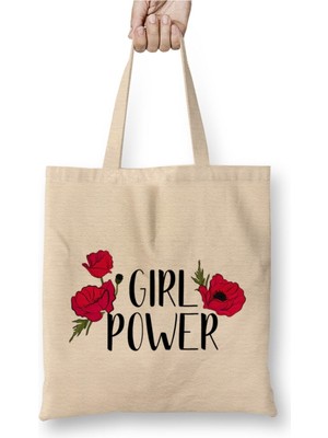 Toyaso Girl Power Inspiration Positive Girly Quote Artwork Bez Çanta Alışveriş Çantası Plaj Çantası