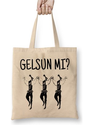 Toyaso Gelsun Mı Karadeniz Beyaz Bez Çanta Uzun Saplı Alışveriş Çantası Plaj Çantası