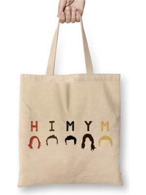 Toyaso How I Met Your Mother 08 Beyaz Bez Çanta Uzun Saplı Alışveriş Çantası Plaj Çantası