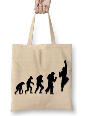 Toyaso Evolution Of Shoryuken Street Fighter Beyaz Bez Çanta Uzun Saplı Alışveriş Çantası Plaj Çantası