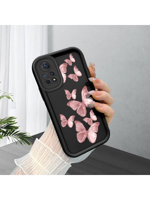 Hontinga Xiaomi Redmi Note 11 Pro 5g Note 11S 4g Uyumlu Telefon Kılıfı Düşüme Önleyici Basitlik Anti Düşme Kamera Korumali Kelebek Darbe Önleyici Siyah Desen Ince Yumuşak Silikon Telefon Kılıfı K2-0062