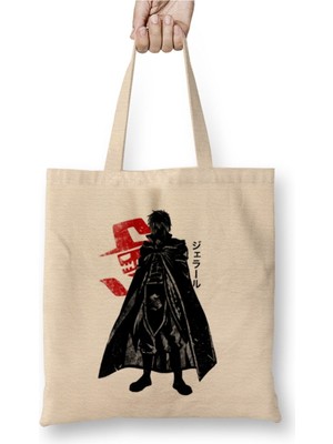 Toyaso Jellal Fernandes | Fairy Tail Beyaz Bez Çanta Uzun Saplı Alışveriş Çantası Plaj Çantası