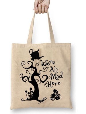 Toyaso Welcome To The Jungle Beyaz Bez Çanta Uzun Saplı Alışveriş Çantası Plaj Çantası