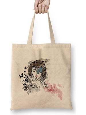 Toyaso Life Is Strange Beyaz Bez Çanta Uzun Saplı Alışveriş Çantası Plaj Çantası