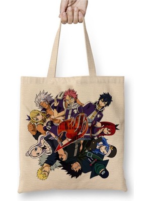 Toyaso Fairy Tail Anime Erza Scarlet Happy Lisanna Straus Bez Çanta Alışveriş Çantası Plaj Çantası
