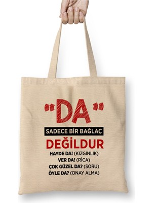 Toyaso Karadeniz Sözleri Da Sadece Bir Bağlaç Beyaz Bez Çanta Uzun Saplı Alışveriş Çantası Plaj Çantası