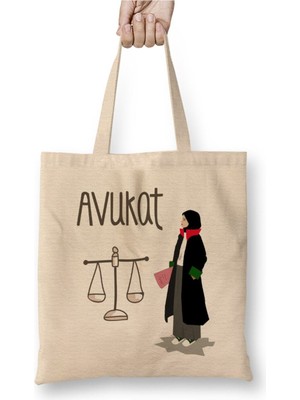 Toyaso Avukat Avukata Hukuk Hediye Beyaz Bez Çanta Uzun Saplı Alışveriş Çantası Plaj Çantası