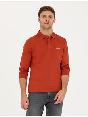Pierre Cardin Erkek Kiremit Slim Fit Sweatshirt 50279558-VR031