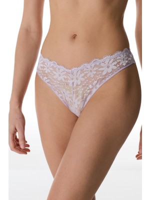 Penti Lila V Model Lace Dantel Brazilian Külot