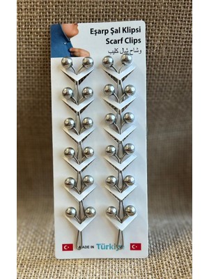 İğne İzi 12 Adet Şal Eşarp Klipsi-Boncuklu Şal Klipsi – Kaymaz Tutucu