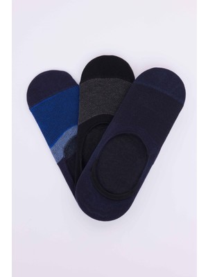 Tudors 3'lü Desenli Görünmez Babet Erkek Çorap