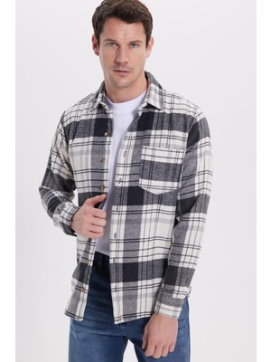 Tudors Erkek Regular Fit Rahat Kesim Kışlık Kareli Oduncu Gömlek