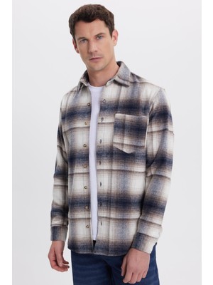 Tudors Erkek Regular Fit Rahat Kesim Kışlık Kareli Oduncu Gömlek
