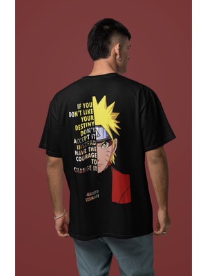 Sevbano Naruto Uzumaki Sırt Baskılı Unisex Oversize Anime Karakter Tişört
