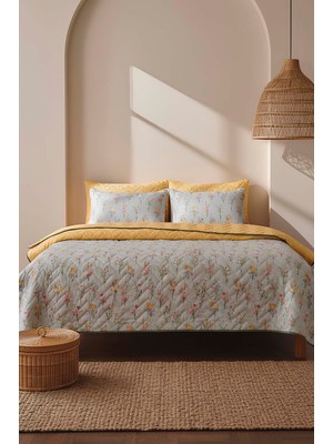 Begonvil Çift Kişilik Pamuklu Kapitone Pike & Yatak Örtüsü