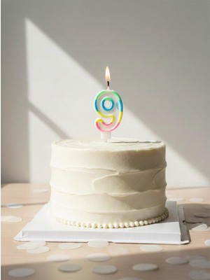 Parti Adresi Renkli Rakam Mum Pasta Mumu 9