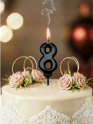 Parti Adresi Rakam Mum Siyah 8